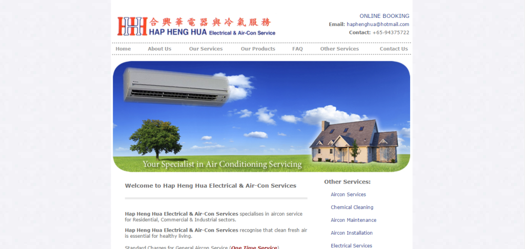 Providing the most professional aircon services, Hap Heng Hua