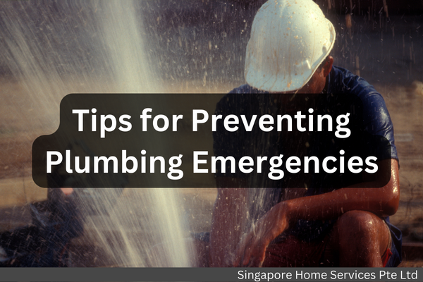 An image of a person holding a wrench with the text "Tips for Preventing Plumbing Emergencies" overlaid.